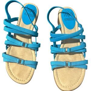 lmpo stretch genies strappy sandals blue sz 7.5